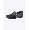Slipper CASUAL LOOKS, Damen, Gr. 41, schwarz (schwarz, gemustert), Glattleder, Nubukleder, feminin, Schuhe