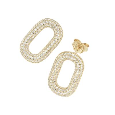 Paar Ohrstecker "mit weißen Zirkonia, Silber 925", gold, GIORGIO MARTELLO MILANO, Ohrringe, Damen, Silber 925 (Sterlingsilber) Image
