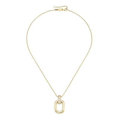 Kette mit Anhänger "Anhänger mit weißen Zirkonia, Silber 925", gold, GIORGIO MARTELLO MILANO, Halsketten, Damen, 45cm, Silber 925 (Sterlingsilber) Image