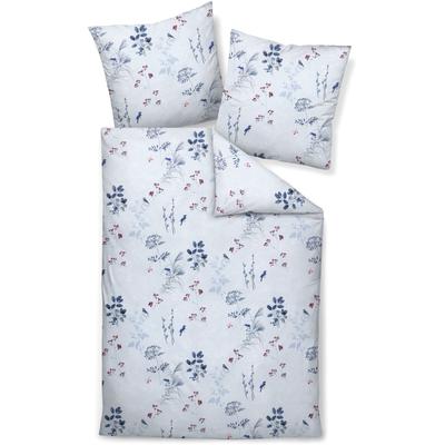 Bettwäsche JANINE "Mako-Satin98126 02", blau (eisblau), B/L: 155cm x 200cm, , Mako-Satin, B/L: 80cm x 80cm, Mako-Satin, Obermaterial: 100% Baumwolle, Bettwäsche, mit Reissverschluss Image