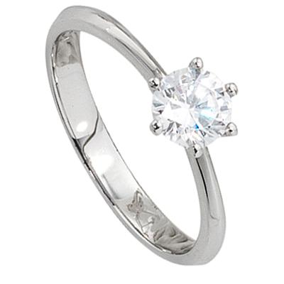 Silberring JOBO "Ring mit Zirkonia" Gr. 60, silber (silber 925), Fingerringe, Damen, 60, Silber 925 (Sterlingsilber), 925 Silber Image