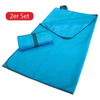 Sporthandtuch MY HOME "Elja Reisehandtuch, Strandhandtuch", blau (karibik), B:80cm L:180cm, Mikrofaser, Handtücher (Packung), auch als 2er Set erhältlich, schnelltrocknend & saugfähig, Mikrofaser Image