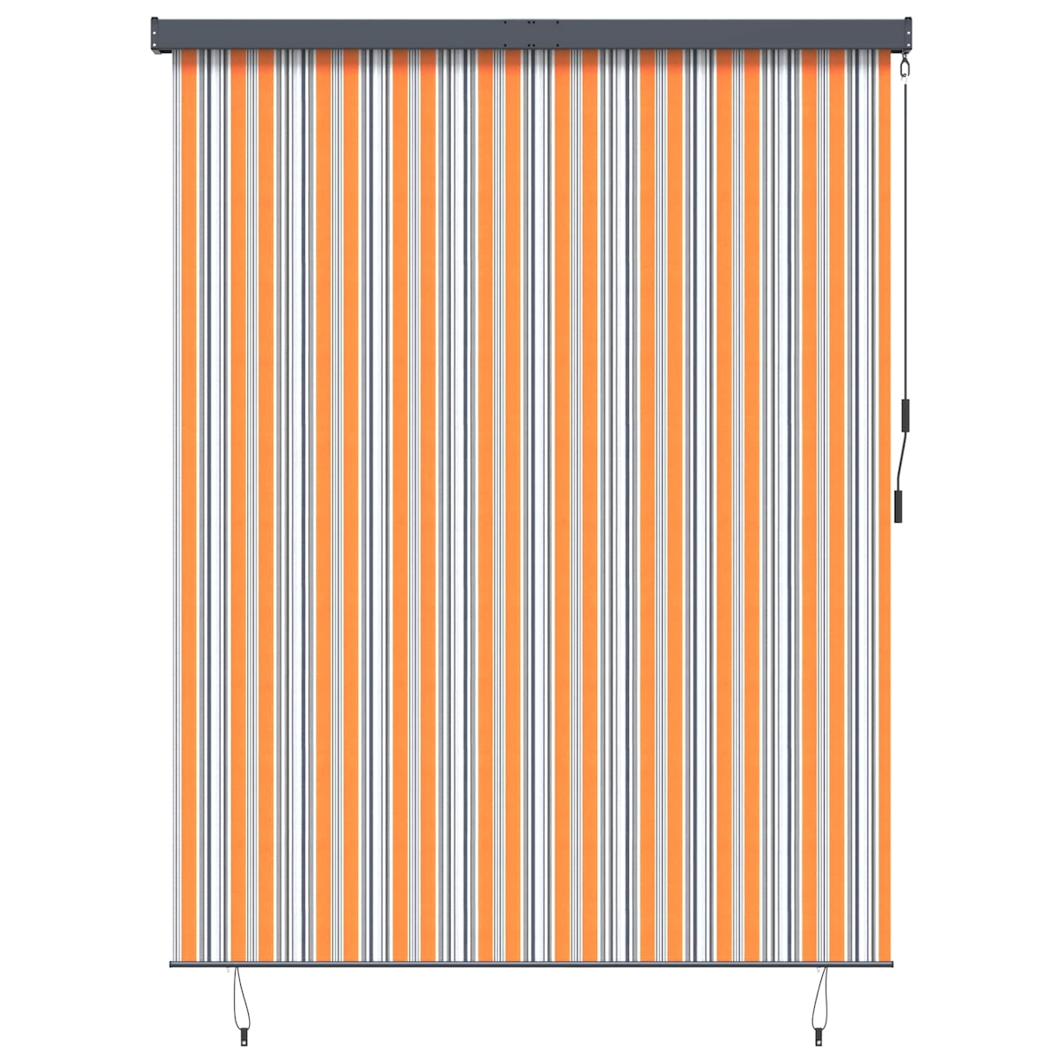 vidaXL Rollo Gestreift Gelb und Blau 200 x 250 cm Stoff und Aluminium Image