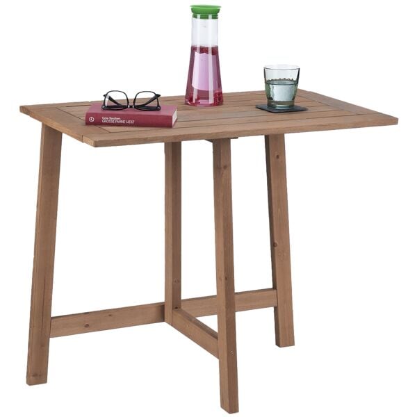 relaxdays Rechteckiger Klapptisch aus Holz dunkelbraun braun
