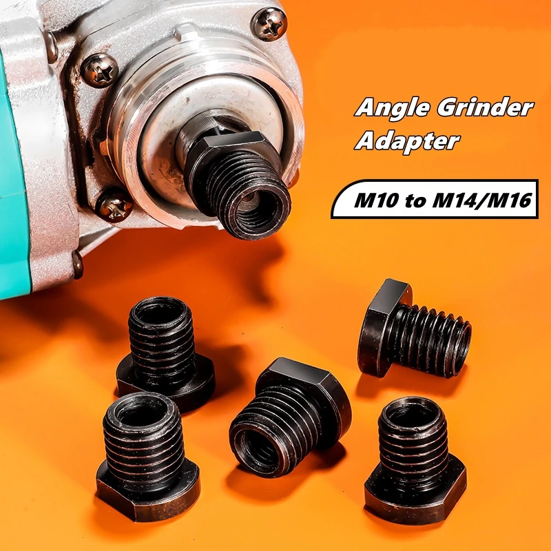 Winkelschleifer-Befestigungsadapter, M10 auf M14/M16, schwarzer Schnellwechsel-Schnittstellenanschluss für Polierer, praktischer Gewindekonverter Image