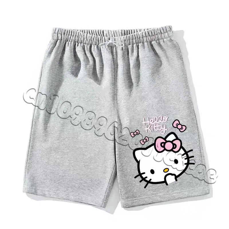 25 Sanrio Hello Kitty Shorts Sommer Neue lose Fünf-Viertel-Hosen Herren- und Damen-3D-gedruckte Shorts
