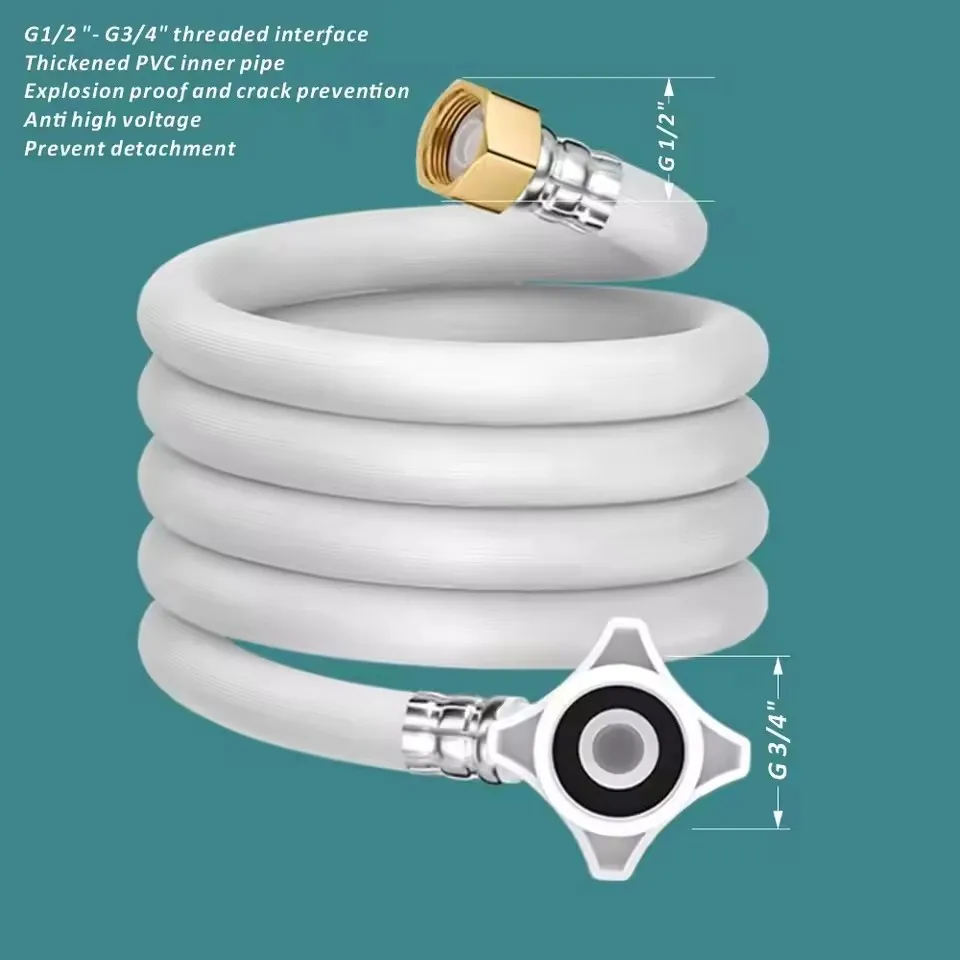 Neue 80-500 cm G1/2-G3/4 Zoll PVC Sanitär Explosion-Proof Flexible Geflochtene Schlauch Wasserhahn Wasser Rohr für Küche Bad Sanitär