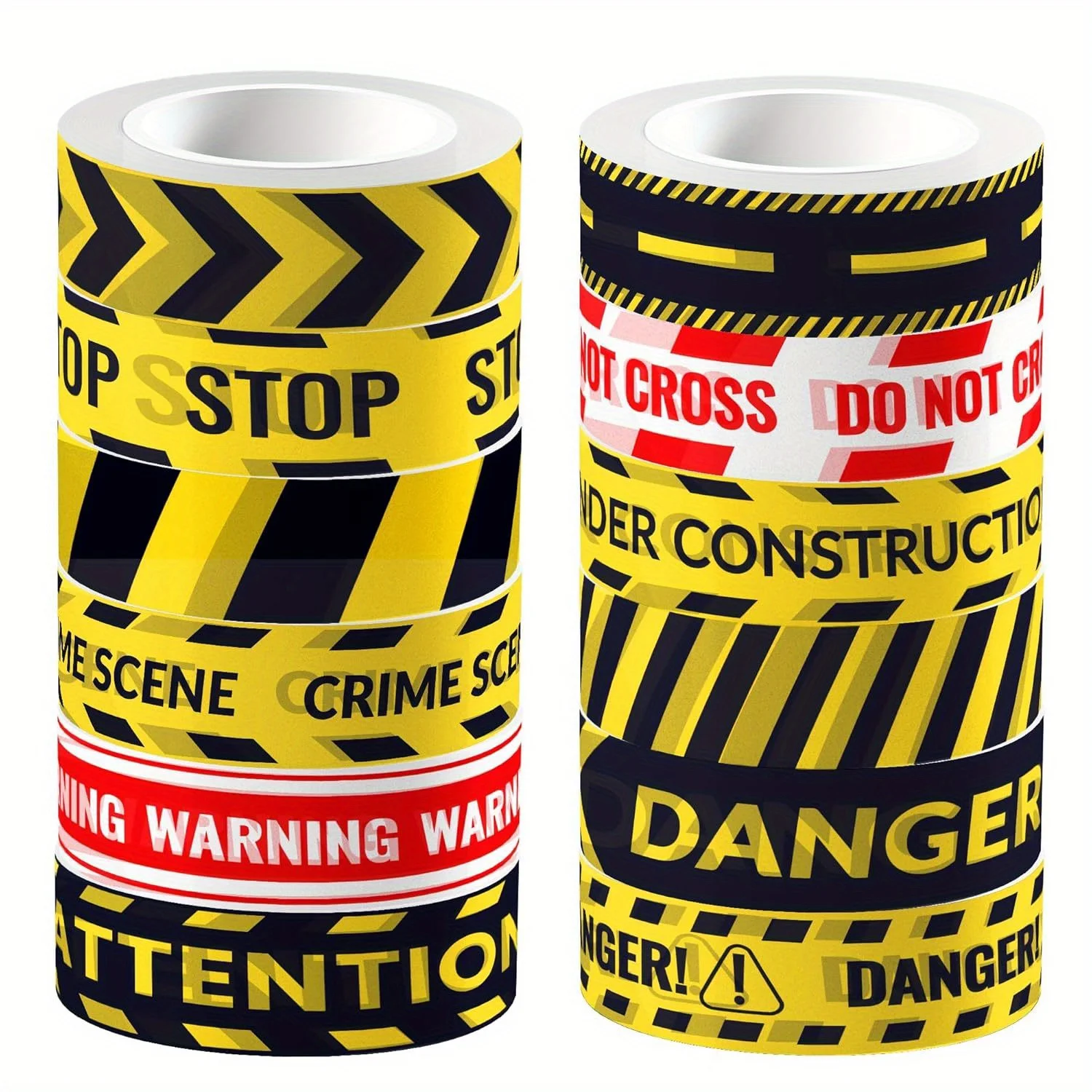 12 Stück Konstruktion Washi Tape Print Masking Tape Muster dekorative Papieraufkleber für Image