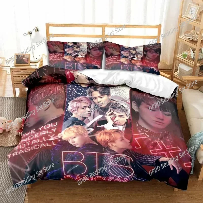Kpop Stor Boy Group literie groupe de musique toutes saisons ensemble de literie double 3 pièces couette lit housse de couette Double King ensemble de literie