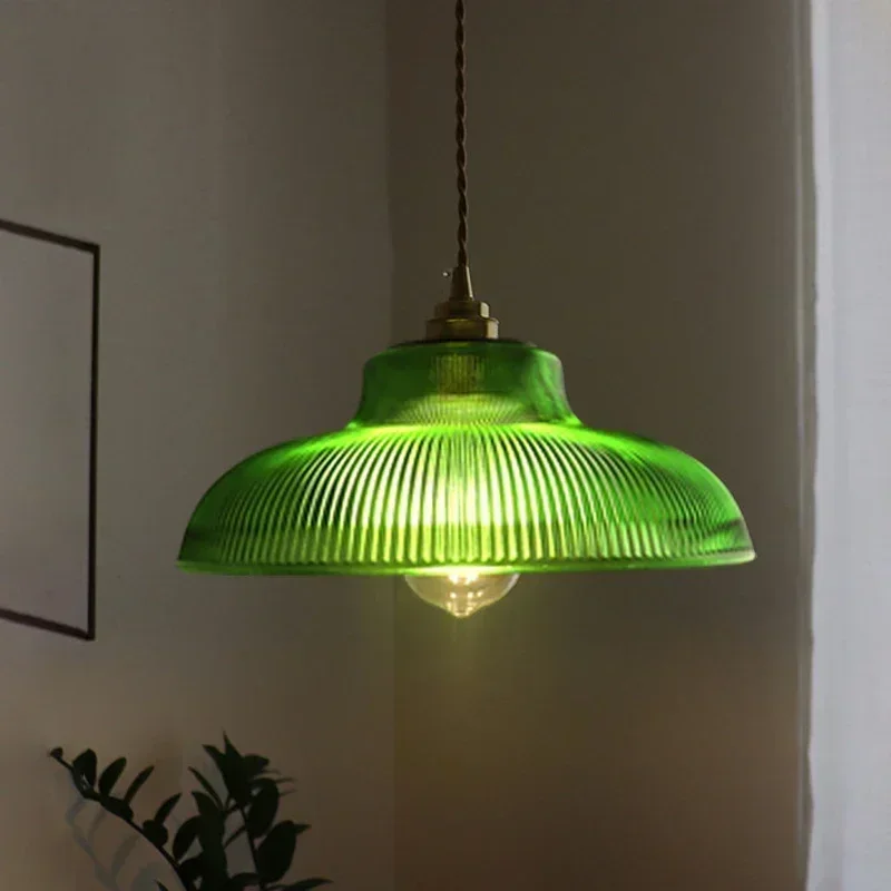 Lampe suspendue en verre nordique, luminaires rétro, décoration intérieure pour la maison, chambre à coucher, salon, lampe suspendue, lampe de chevet, luminaire.
