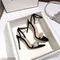2025 New Summer Pearl Fine Heel High Shoes Women's K-Pop Style Streetwear With Dress And Platform Sandals Nylon Material