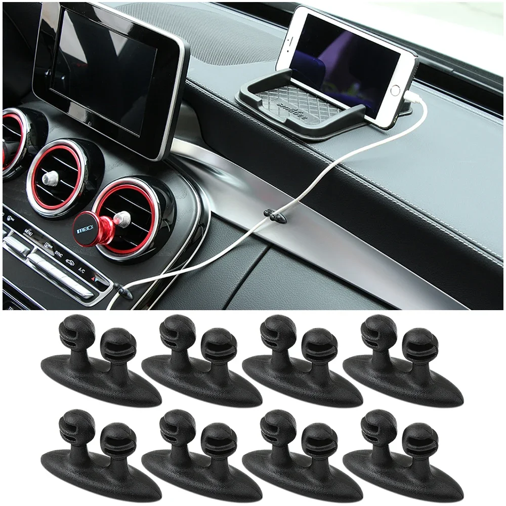 Auto Draht Kabelbinder Clip Fixer Organizer schwarze Farbe Klemme Kabel Kabel Kabel halter Computer USB-Linie Verschluss Image