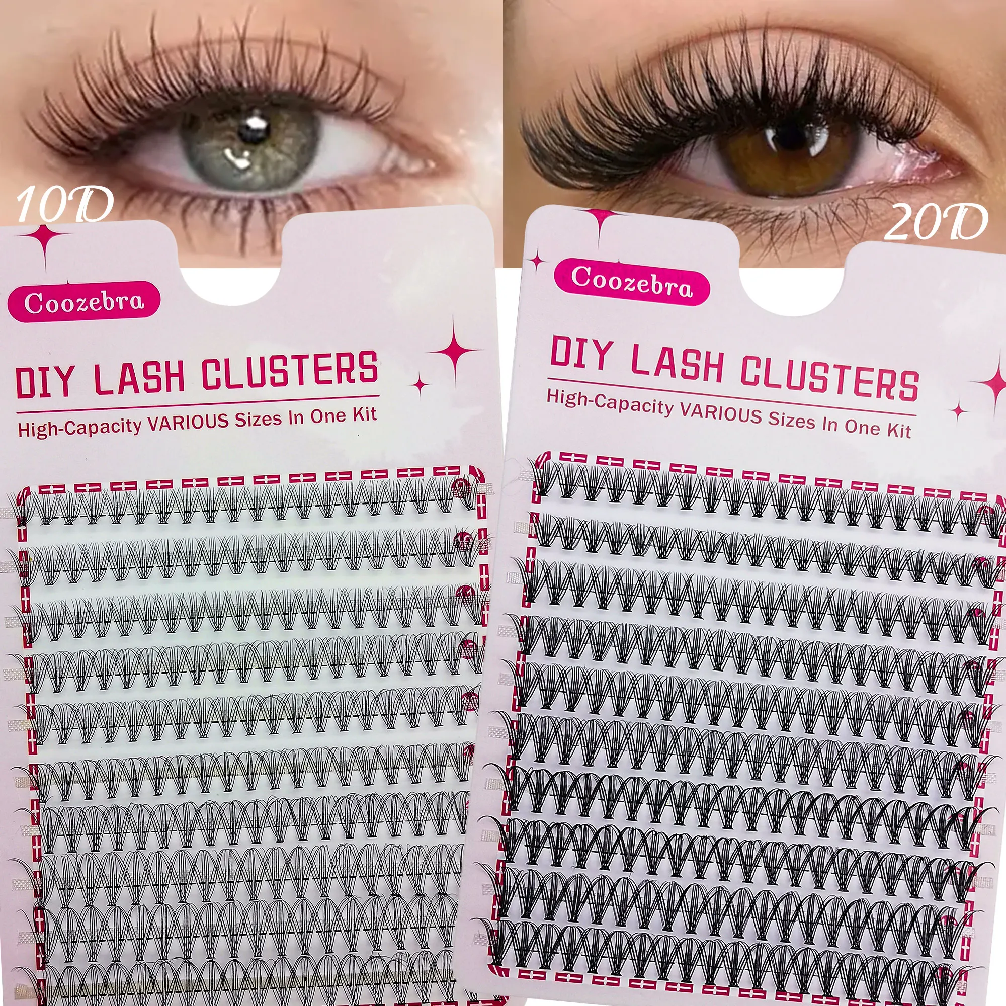 Flauschige 3D-Wimpern zum Selbermachen – 10D/20D, natürlicher Look für den täglichen Gebrauch, mehrere Längen von 9–16 mm, um einen einzigartigen Look zu erstellen