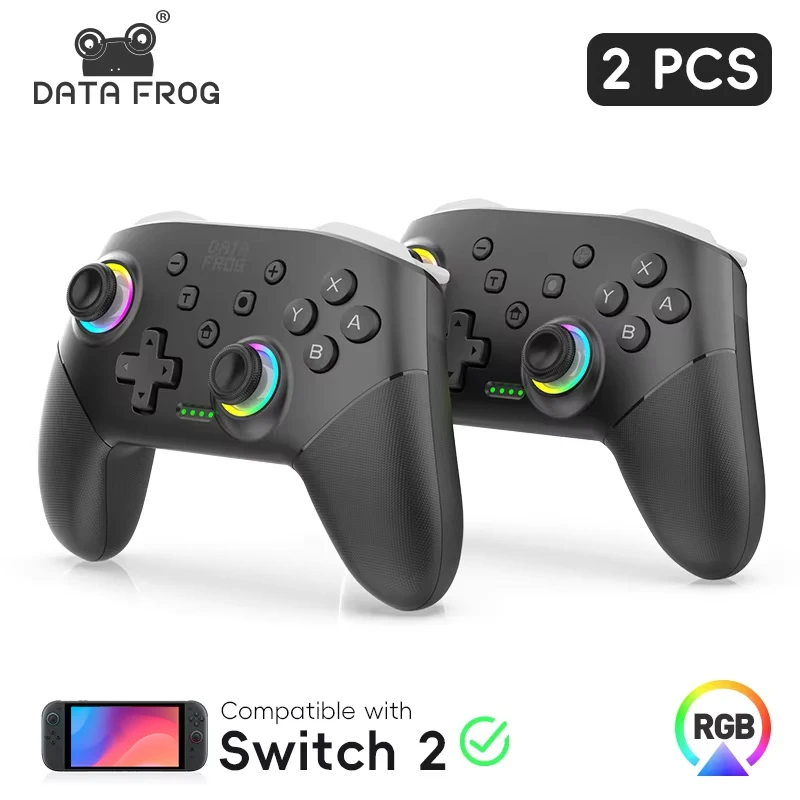 DATA FROG S80 Pro 2 Stück Switch Pro Controller für Switch2/Switch Lite Wireless Game Controller für NS Switch OLED Gamepad für PC Image