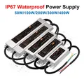 Trasformatori di illuminazione a tenuta stagna IP67, driver LED per esterni, convertitore da 50 W, 100 W, 200 W, 300 W, 400 W per strisce LED DC24 V