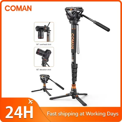 COMAN DK327AQ6 Professionelle Video Kamera Einbeinstativ Q6 Kopf Mit Stativ Für DSLR Kamera Canon Nikon Sony Video Camcorder