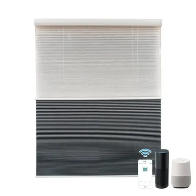 Motorized Day and Night Honeycomb Blinds Electric Top Down Bottom up Shades Automatic Cellular Shades