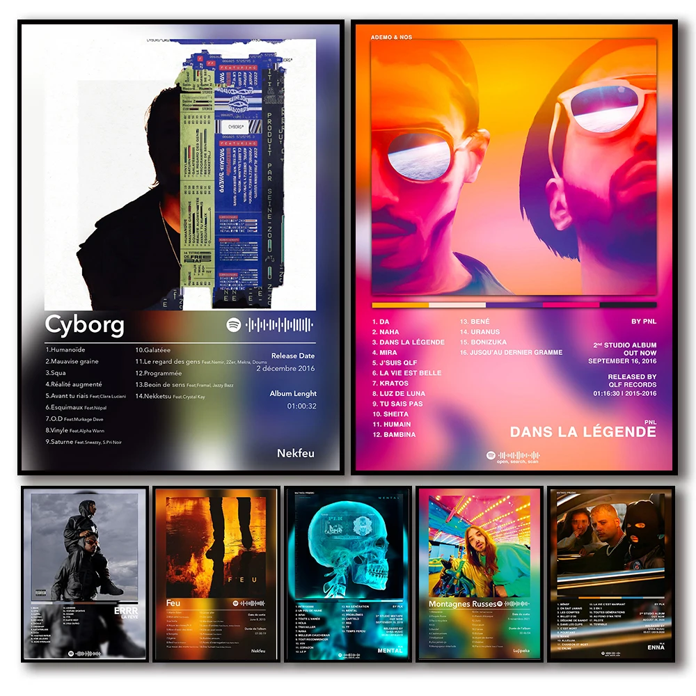 Französisches Rap Pop Musik Album Poster Ästhetisches 2pac Pnl Plk ERR Hip Hop Rock Leinwanddruck Wandkunstdruck Home Office Room Decor Image