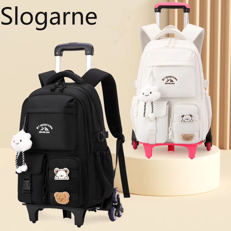 2025 enfants sac à dos à roulettes étudiants cartable sacs à dos roulants sac enfants école chariot Bookbag filles sac d'école avec roues