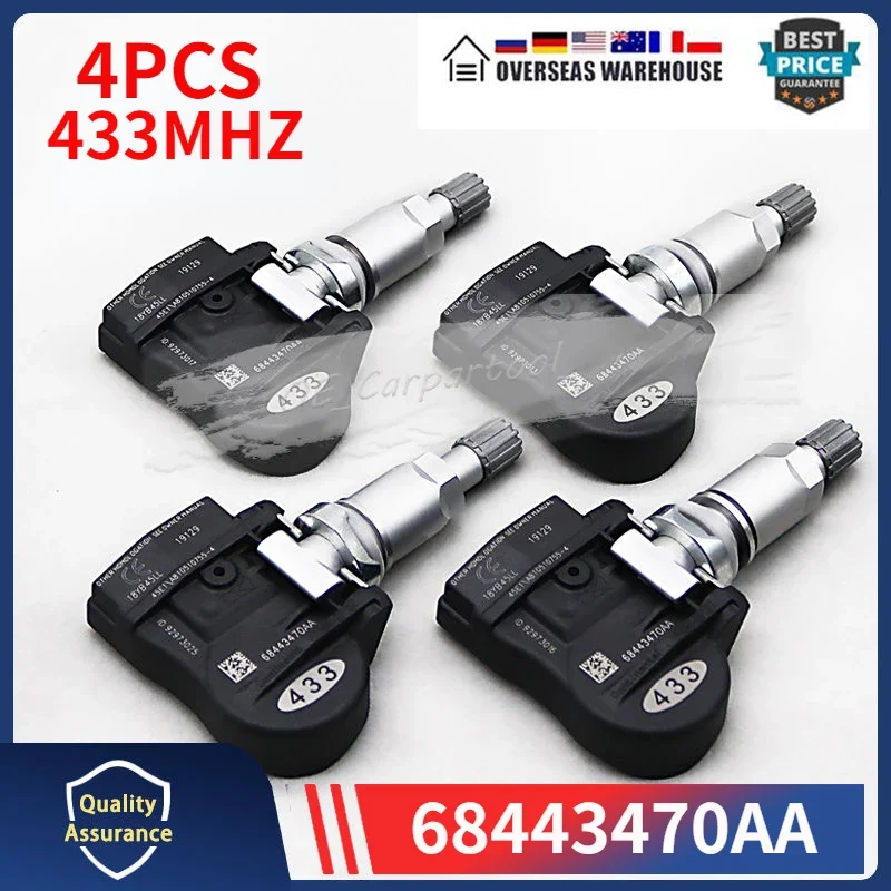 4er-Set Reifendruck überwachungs system Sensor 68443470aa für Jeep Grand Cheroke Dodge Durango Reifendruck sensor TPMS 433MHz Image