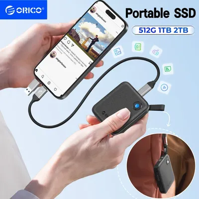 ORICO 2/1TB Portable SSD External SSD External Solid State Drive USB 3.2 Gen2 SSD for iPhone 15/Pro Windows Mac Hard Drive Disk