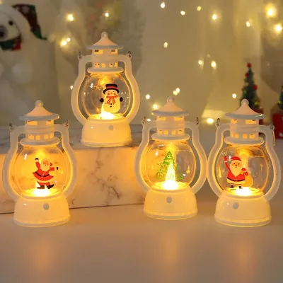 Christmas Ornaments 2025 New Year's Halloween Goods Battery-operated Gift Santa Claus Candle Warm Lights For Home Decorations