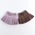 Autunno Inverno Ins Bambini Neonate Gonna Solido Retro Gonne a pieghe per 0-4Y Ragazze Allentato lavorato a maglia Elastico in vita Gonna per bambina