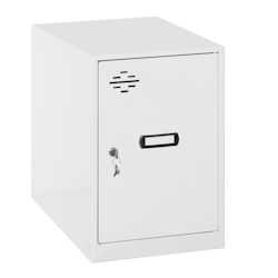 Proregal Schließfachwürfel AMEGO | HxBxT 47,5x40x50cm | Ohne Standfüße | Weiß-Weiß Image