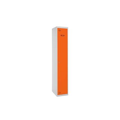 PROREGAL Spind AMEGO | HxBxT 180x30x50cm | 1 Abteil | Grundmodul | Grau-Orange | Schließfach Garderobe Image