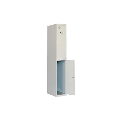 PROREGAL Spind AMEGO | HxBxT 180x30x50cm | 2 Abteile | Grundmodul | Grau-Grau | Schließfach Garderobe Image