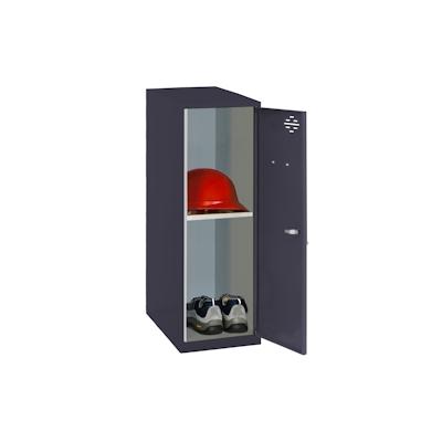 PROREGAL Schließfachschrank AMEGO | HxBxT 91,5x30x50cm | 1x Fachboden | Ohne Standfüße | Anthrazit-Anthrazit | Spind Schließfach Garderobe Image