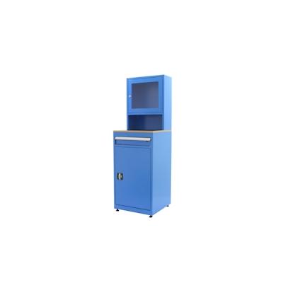 PROREGAL Industrie-PC-Schrank AMEGO | HxBxT 170x56x57cm | Mit Schließfach | Blau | Computerschrank Mediaschrank Image