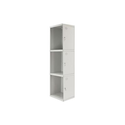 PROREGAL Spind AMEGO | HxBxT 180x40x50cm | 3 Abteile | Anbaumodul | Grau-Grau | Schließfach Garderobe Image