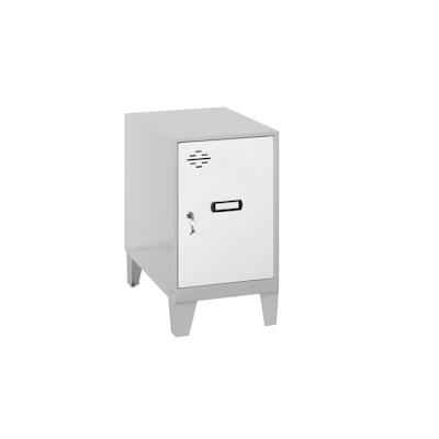 PROREGAL Schließfachwürfel AMEGO | HxBxT 57,5x40x50cm | Mit Standfüße | Weiß-Grau | Spind Schließfach Garderobe Image