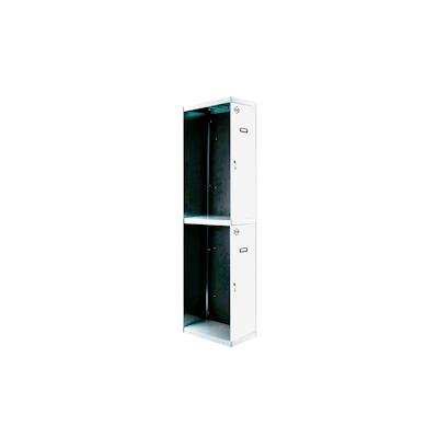 PROREGAL Spind AMEGO | HxBxT 180x40x50cm | 2 Abteile | Anbaumodul | Weiß-Weiß | Schließfach Garderobe Image