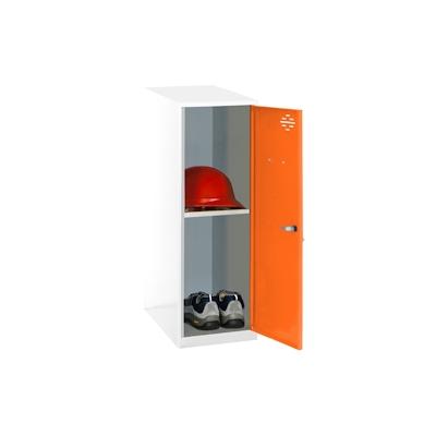 PROREGAL Schließfachschrank AMEGO | HxBxT 91,5x40x50cm | 1x Fachboden | Ohne Standfüße | Orange-Weiß | Spind Schließfach Garderobe Image