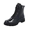 Schnürstiefelette REMONTE "Remonte Stiefelette Lederimitat", Damen, Gr. 38, schwarz (schwarz lack), Lederimitat, casual, Schuhe