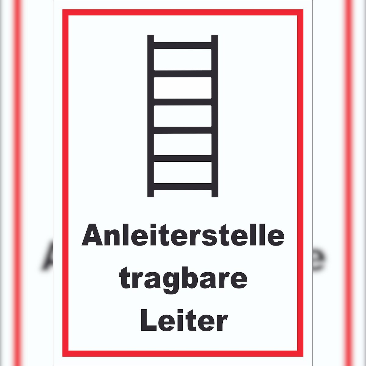 HB-Druck Schild Anleiterstelle tragbare Leiter A6 Rückseite selbstklebend Image