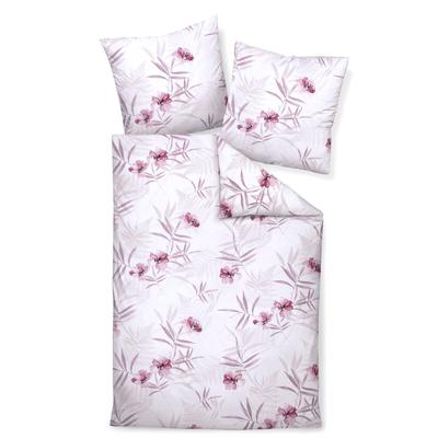 Bettwäsche JANINE Gr. 5, rosa (champagner, altrosa, bedruckt), B/L: 135cm x 200cm, 2-teilige Garnitur St., 2-teilige Garnitur St., Mako-Satin, B/L: 40cm x 80cm, Mako-Satin, 100% Baumwolle, Bettwäsche Image