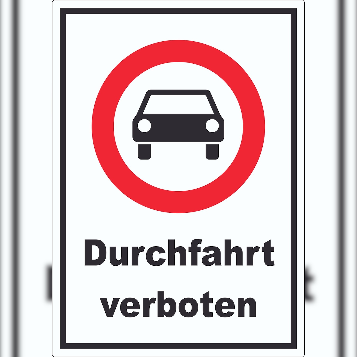 HB-Druck Durchfahrt verboten PKW Symbol Aufkleber A9 (37x52mm) Image