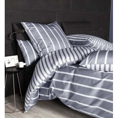 Wendebettwäsche JANINE "Interlock-Jersey59028 3", grau (platin), B/L: 155cm x 200cm, , Interlock-Jersey, B/L: 80cm x 80cm, Interlock-Jersey, Obermaterial: 100% Baumwolle, Bettwäsche, mit Reissverschluss Image