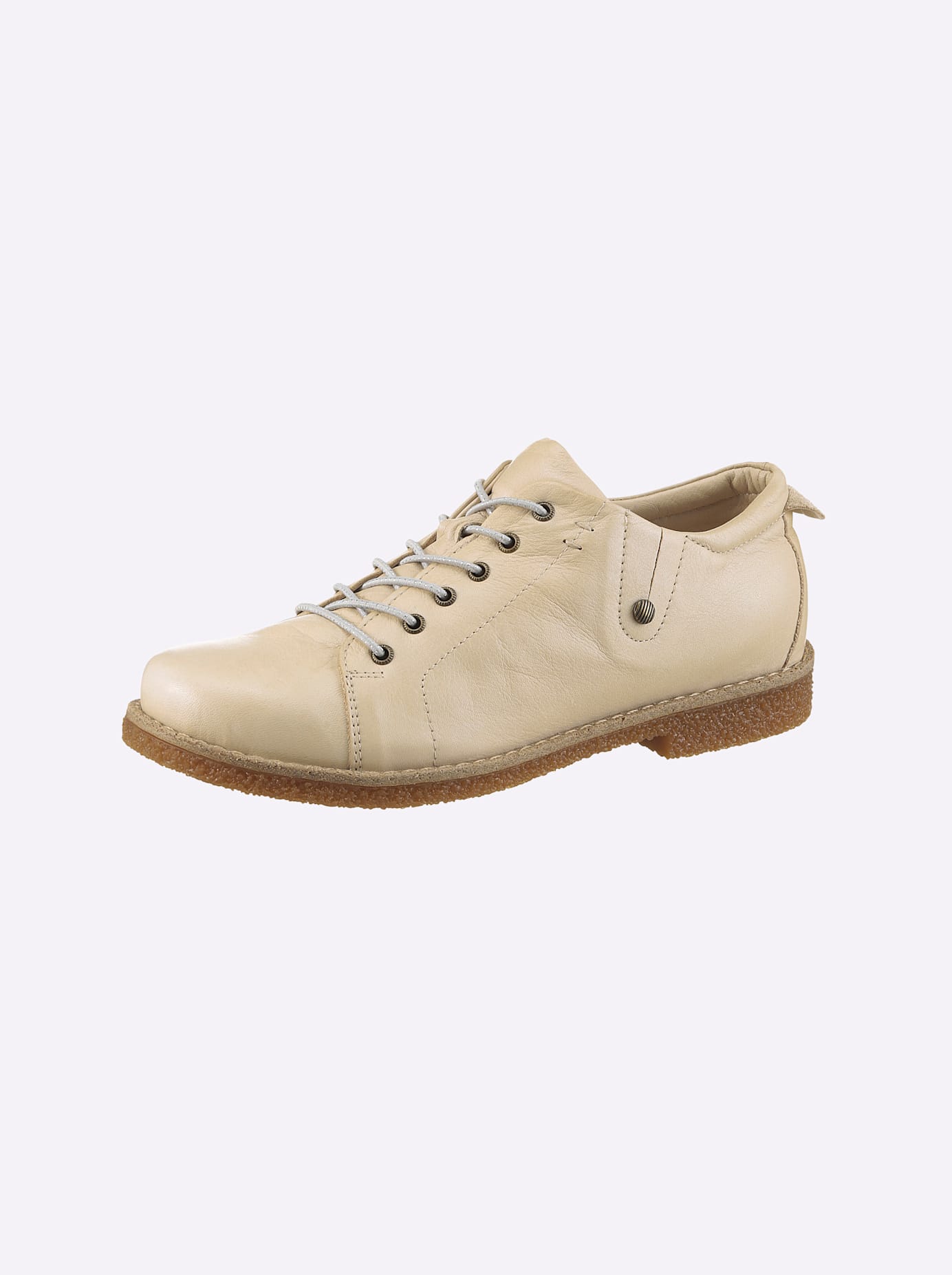 Schnürschuh ANDREA CONTI, Damen, Gr. 41, beige (creme), Glattleder, Leder, Rindsleder, Modisch, Schuhe