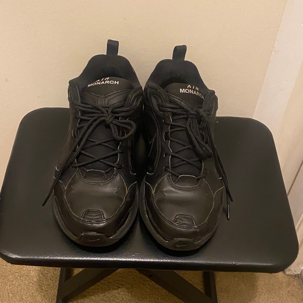 Nike Shoes | Black Nike Air Monarch Men's Shoes Size 10 | Color: Black | Size: 10