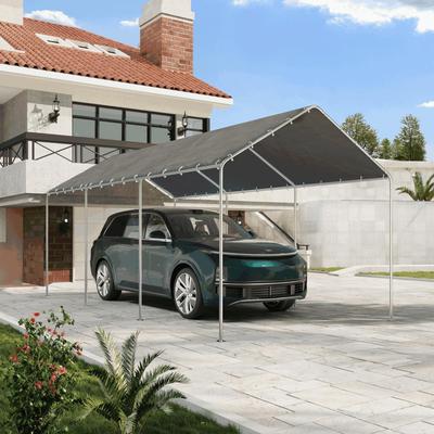 AVAWING Heavy Duty Carport, Waterproof & UV Resistant Outdoor Garage Shelter with Galvanized Steel Frame