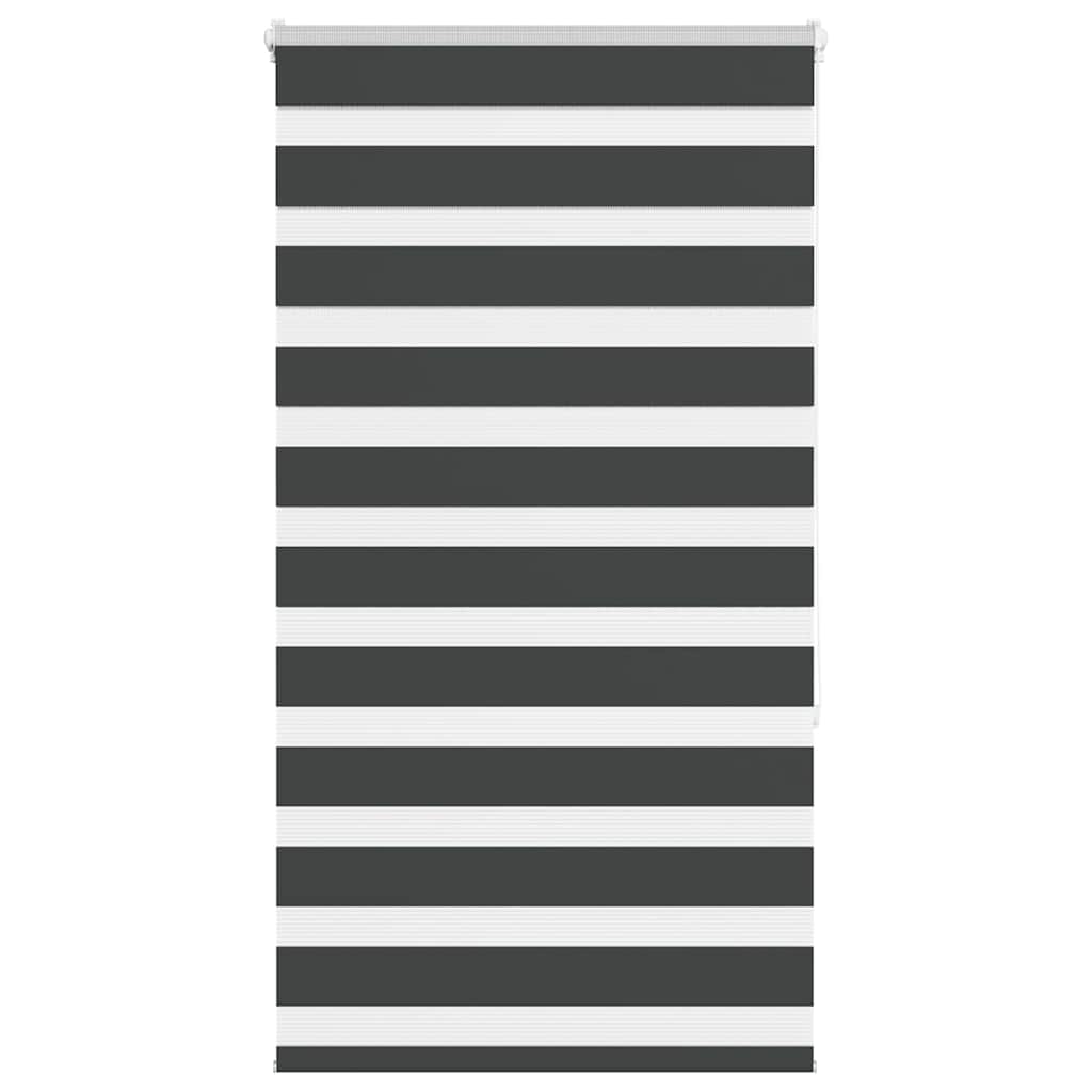 vidaXL Doppelrollo Schwarz 70x150 cm Stoffbreite 65,9 cm Polyester Image