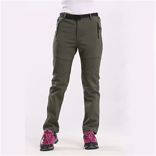 Femmes Pantalons Cargo Slacks Mode Occasionnel Longueur complète Naturel Uni Fermeture éclair Boucle Confortable Épaissir Rue Fê