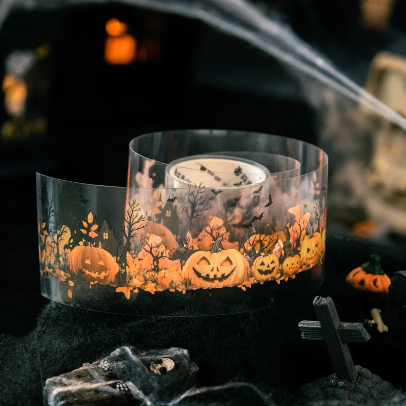 6 Arten 200 cm/Rolle PET-Klebeband Dark Night Dance Party Serie Halloween Dark Theme Landschaft Notebook Dekoration Klebeband DIY Tagebuch Rahmen Image