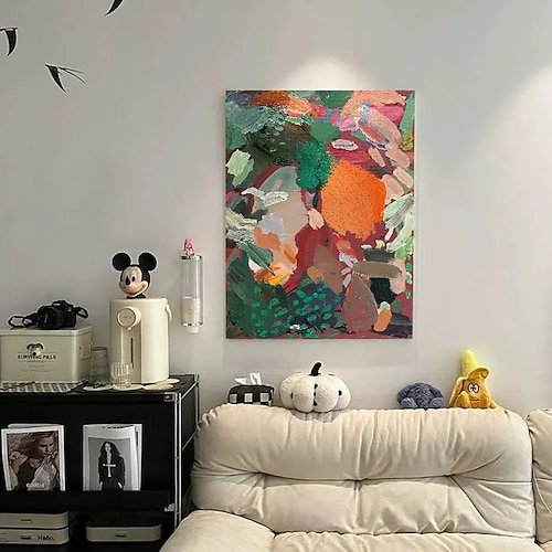 Original Leinwandgemälde, handgemachtes Gemälde, 3D dickes Ölgemälde, buntes abstraktes Gemälde, Wohnzimmer Wandkunst, Wanddekoration, Geschenk Image