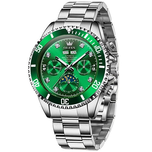 Olevs 6729 Herrenuhren Luxus Original vollautomatische mechanische Armbanduhr Kalenderwoche wasserdichte Leuchtuhren Image