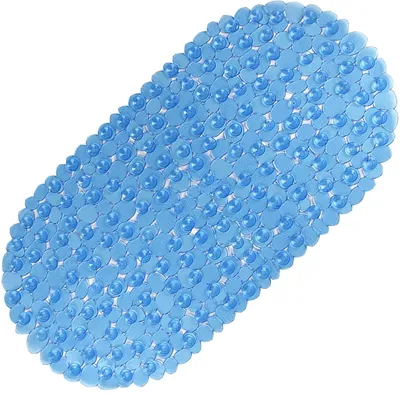 1pc Bathtub Mats with Suction Cups & Drain Holes, 27x14 Inch, Pebble Massage Bath Mat for Tub, Machine Washable Shower Mats